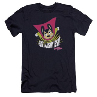 เสื้อยืดผ้าฝ้ายพิมพ์ลาย เสื้อยืด พิมพ์ลาย Mighty Mouse The Mightiest แฟชั่นคู่รัก สําหรับผู้ชาย