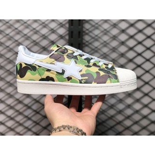 Bape x Superstar 80S รองเท้าผ้าใบ ลายพราง สําหรับผู้ชาย ผู้หญิง