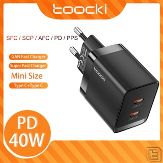 Toocki PD 40W GaN USB C อะแดปเตอร์ชาร์จเร็ว Type C สําหรับ Xiaomi Dual อะแดปเตอร์ชาร์จเร็ว