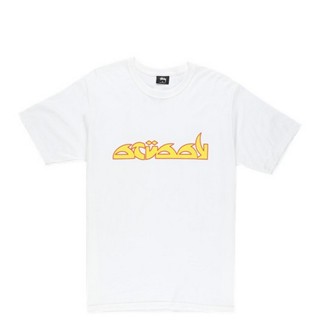 Bubunite เสื้อยืดสีขาว เสื้อยืดเด็กผู้ชาย เสื้อยืดคอกลม ค่าของเงินSLUM LTD - STUSSY FUTURE TEE WhiteS-3XL