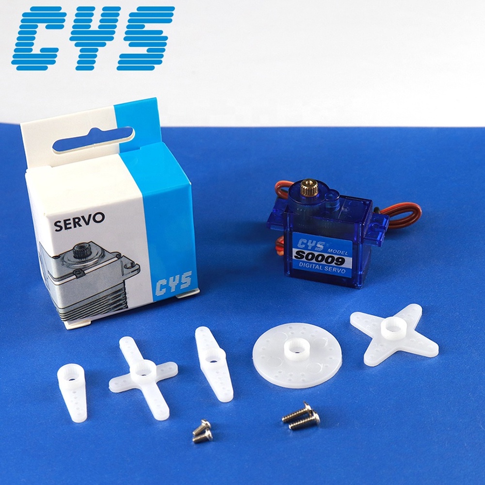 เซอร์โวดิจิทัล CYS S0009 S0009A S0009D 4.8-6.0V 9g 1.5kg 21T ขนาดเล็ก พร้อมปลั๊ก JR สําหรับโมเดลเครื