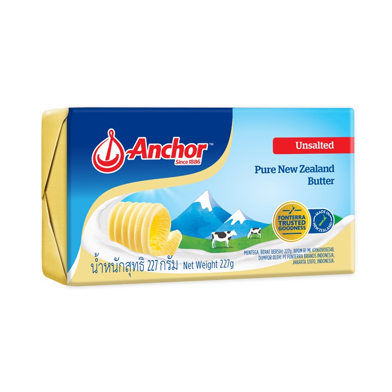 แองเคอร์ เนยจืด ก้อน 227 กรัมAnchor Unsalted Butter 227 g