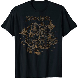 Disney Peter Pan Never Land map เสื้อยืดกราฟิก