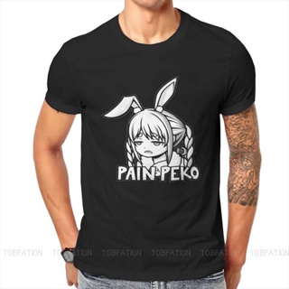 เสื้อเชิ้ตแขนสั้น เสื้อยืดคอกลม ผ้าฝ้าย พิมพ์ลาย Hololive VTuber Pain Peko Usada Pekora ขนาดใหญ่ สําหรับผู้ชาย