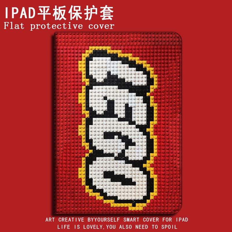 LEGO label เคสไอแพด air 1 2 3 4 5 mini 4/5/6 case ipad pro 11 2022 เคส iPad gen 7 8 9 gen10 pen slot tri-fold cover