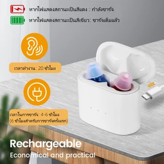 เครื่องช่วยฟังดิจิทัล แบบชาร์จ ขนาดเล็ก ลดเสียงรบกวน สําหรับผู้สูงอายุ และผู้ใหญ่ 1 คู่