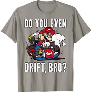 Nintendo Mario Kart Do you even Drift Bro Graphic T-shirt  Grey