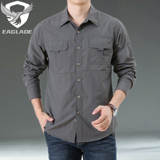 Eaglade เสื้อเชิ้ตทหาร สําหรับผู้ชาย สีเทา 103 นิ้ว