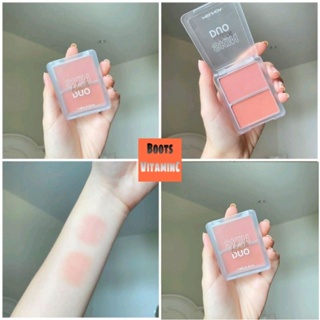 MEILINDA skin blush duo ก็คือจะมี 2 สีใน 1 ตลับ โทนชมพูๆ ส้มๆ พีชๆ คือสีสวยมากก