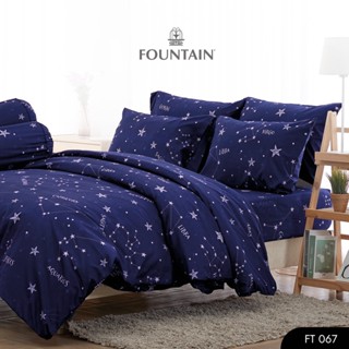 Fountain FT067 รุ่น Printed พิมพ์ลายกลุ่มดาวโทนน้ำเงินให้สัมผัสนุ่มสบายด้วยชุดเครื่องนอนฟาวน์เทน ผ้าปูที่นอน ผ้าห่มนวม