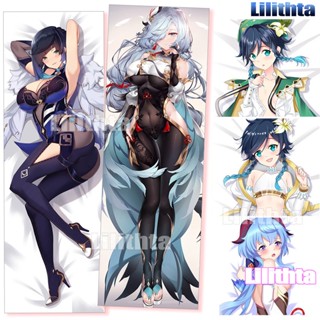 ปลอกหมอน พิมพ์ลายการ์ตูนอนิเมะ Dakimakura Genshin Impact Yelan Shenhe Ganyu Venti Game แฮนด์เมด