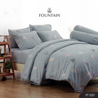 Fountain FT057 รุ่น Printed พิมพ์ลายกราฟิกโทนเทาอ่อนให้สัมผัสนุ่มลื่นสบายด้วยชุดเครื่องนอนฟาวน์เทน ผ้าปูที่นอน ผ้าห่มนวม