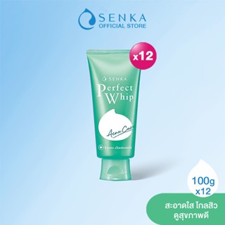 SENKA เซนกะ เพอร์เฟ็ค วิป แอคเน่ แคร์ 100 กรัม วิปโฟมล้างหน้า ช่วยดูแลผิวที่มีปัญหาสิว x12