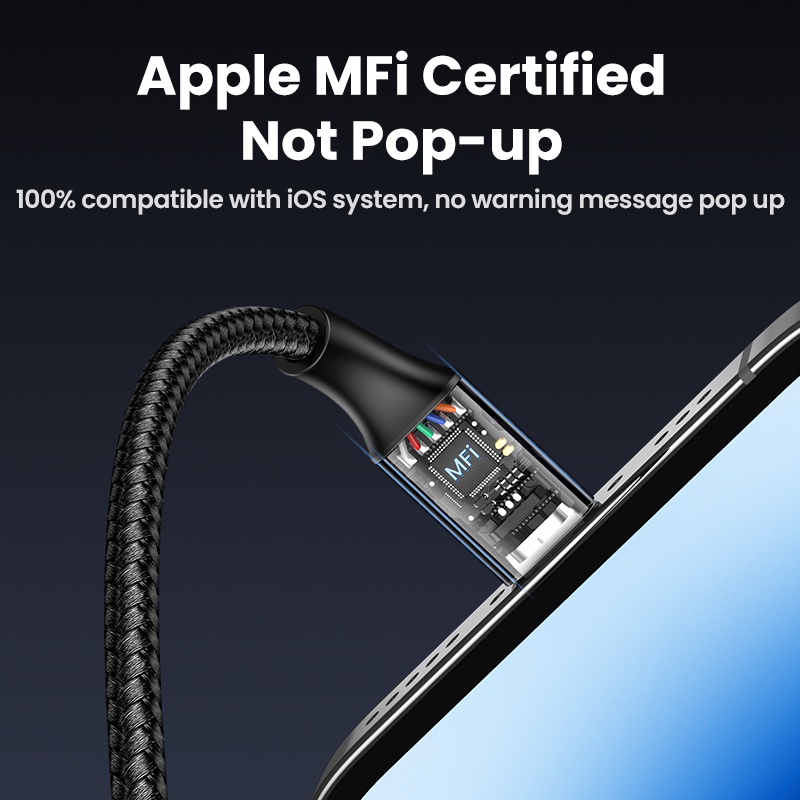 Ugreen สาย USB 2.4A สายชาร์จเร็วสําหรับ iPhone 8 X 7 6S Plus iPhone 14/14 Pro/Pro Max - ภาพย่อย 4