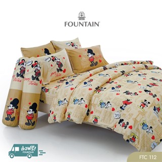 Fountain FTC112 การ์ตูน Mickey Mouse ลิขสิทธิ์แท้มิกกี้เมาส์ด้วยชุดเครื่องนอนฟาวน์เทน ผ้าปูที่นอน ผ้าห่มนวม