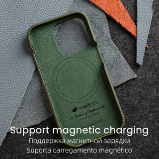Melkco เคสหนังพรีเมี่ยมสําหรับ iPhone 14 Pro Max 15 Plus 16 Pro แม่เหล็กหรูหราแฟชั่นธุรกิจหนังวัวธรรมชาติฝาครอบโทรศัพท์