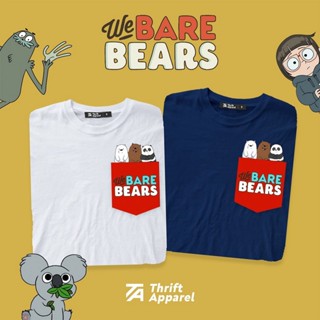 เสื้อแขนสั้น เสื้อยืดไม่ต้องรีด เสื้อยืด Baby Bare Bears Pocket Tee | Thrift Apparel T-Shirt
