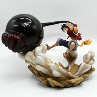 ((พร้อมส่ง) โมเดลฟิกเกอร์ Pirate GK Three-speed Luffy Elephant Gun Armed Color Top War Scene Statue E0WP