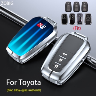 Zobig เคสกุญแจรีโมทรถยนต์ โลหะผสมสังกะสี สําหรับ Toyota CHR Corolla Cross Camry Avalon Prius Alphard Vellfire RAV4 Crown Prado Fortuner