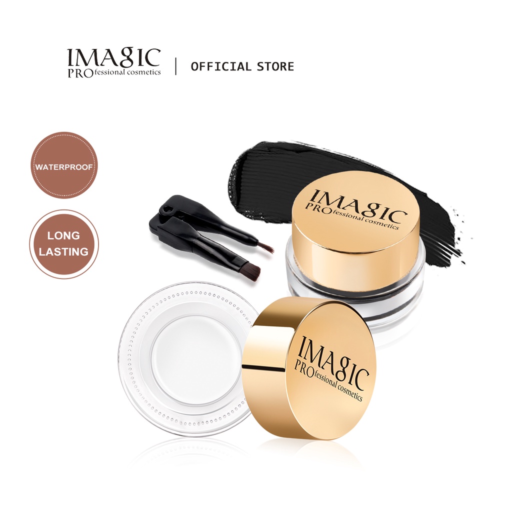 Imagic อายไลเนอร์เจล กันน้ํา พร้อมแปรง 24 ชั่วโมง สีดํา ขาว ฟ้า