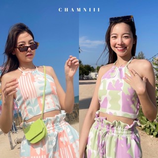 สายเดี่ยวพิมพ์ลาย Chamniii 💜*FBSJUNE5024ลด100฿!!❤️