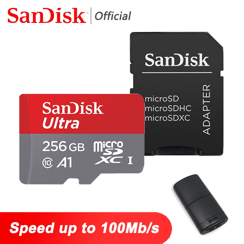 การ์ดหน่วยความจำSanDisk Ultra Micro SD Card 128GB 64GB 512GB 256GB 400GB 16GB 1TB Micro SD 32GB Flash Memory Card SD A1