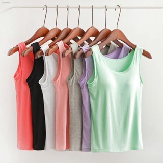 ❁✤เสื้อกล้ามมีบราในตัว ผ้านุ่มลื่น BRA490