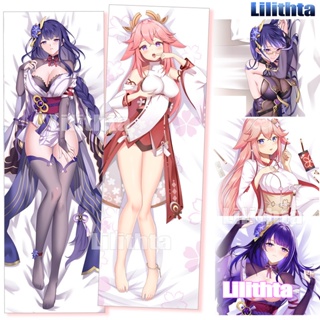 ปลอกหมอน ลายการ์ตูนอนิเมะ Dakimakura Genshin Impact Raiden Shogun Yae Miko Game แฮนด์เมด