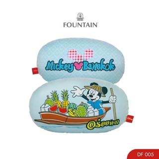 Fountain DF005 Cushion หมอนอิงไดคัทฟาวน์เทนพิมพ์ลายการ์ตูน Mickey go Thailand มิคกี้โกไทยแลนด์ลิขสิทธิ์แท้Disneyขนาดพกพา