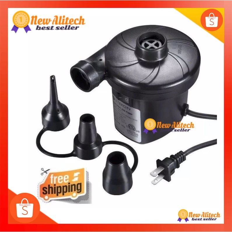 Electric Pump Dual purp เครื่องสูบลม ที่สูบลม ปั๊มเป่าลมยาง ที่สูบลมไฟฟ้า พกพา สูบลมไฟฟ้า 3 in 1 พกพาได้ พร้อมหัว 3 ขนาด