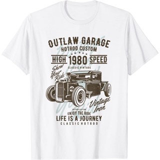 Outlaw Garage Hot Rod เสื้อยืดความเร็วสูงที่กำหนดเอง