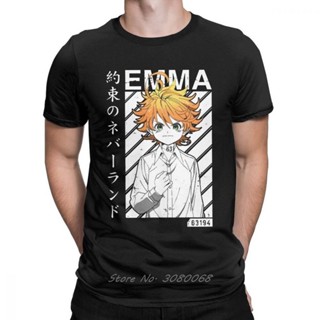 เสื้อเชิ้ตแขนสั้น ไม่ต้องรีด [S-5XL] เสื้อยืด ผ้าฝ้าย พิมพ์ลายมังงะ The Promised Neverland สไตล์วินเทจ แฟชั่นฤดูร้อน ส