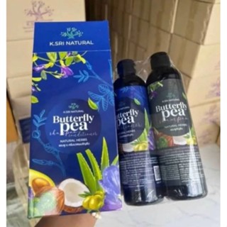 1แถม1 แซพูคุณศรี แชมพูอัญชัน+ทรีทเม้นท์ คุณศรี Butterfly Pea khun Sri Natural shampoo &amp; treatment 300ml