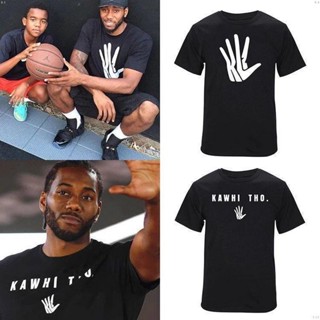 เสื้อยืดโอเวอร์ไซส์เสื้อยืดแขนสั้น ผ้าฝ้ายแท้ ทรงหลวม ลาย KAWHI THO Strike Leonard แฟชั่นฤดูร้อน 2019S-4XL