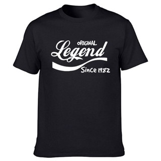 เสื้อแขนสั้น เสื้อไม่ต้องรีด เสื้อยืดแขนสั้น ผ้าฝ้าย พิมพ์ลาย Legend Since 1982 แฟชั่นสําหรับผู้ชาย