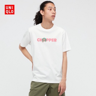 ผ้าฝ้ายแท้Uniqlo เสื้อยืดลําลองสําหรับผู้ชาย / ผู้หญิงแขนสั้นพิมพ์ลาย Anime Onepiece 440674S-3XL