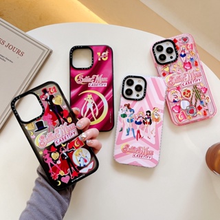 การ์ตูน น่ารัก เซเลอร์มูน Tsukino Usagi Casetify เคส iPhone For 14 13 Pro Max 12 11 Pro Max Case ใหม่ TPU ขอบสี เรียบง่าย โปร่งใส ป้องกันการหล่น ซิลิกาเจล นุ่ม เคสไอโฟน