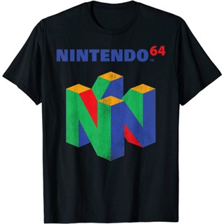 Bubunite แขนสั้นcrew neckเสื้อยืด ผ้าฝ้าย พิมพ์ลายกราฟฟิคโลโก้ dtf Nintendo 64 สไตล์วินเทจ คลาสสิก เรโทรS-XXXXL