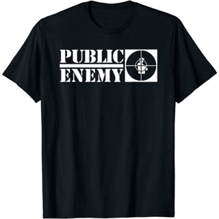 [100% Cotton] เสื้อยืดแขนสั้น ผ้าฝ้าย พิมพ์ลายโลโก้ Public Enemy สีดํา สไตล์วินเทจ สําหรับผู้ชาย และผู้หญิง