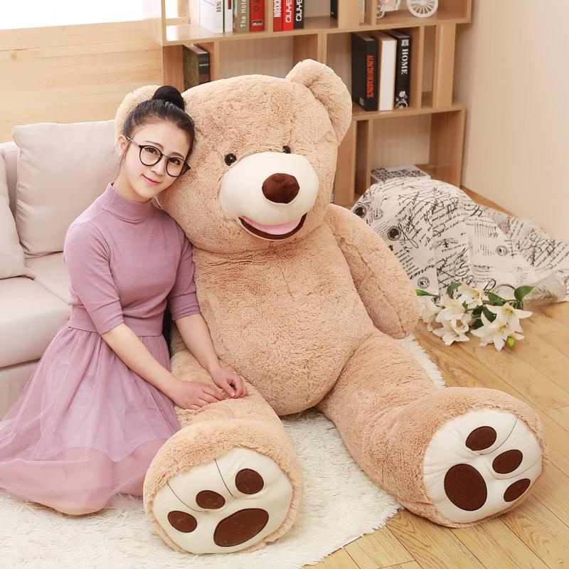 รูปของเล่น  130cm Giant Bear Hull American Bear Teddy Bear Skin Factory Price Soft Toy Best Gifts For Girls Children Bir
