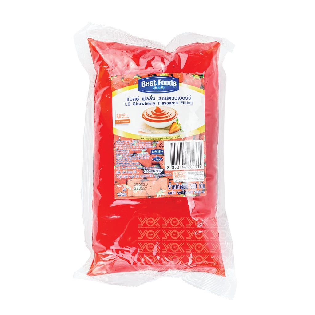 ฟิลลิ่งไส้ขนม รสสตรอเบอร์รี่ 900g. ตราเบสท์ฟู้ด หยกออนไลน์