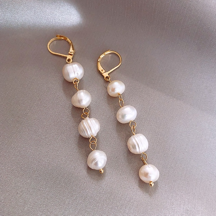 Factory wholesale price earring real freshwater pearl earring