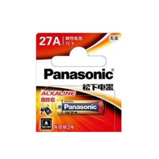 ถ่าน ถ่านรีโมท Panasonic อัลคาไลน์ 27A 12V ของใหม่ ของแท้ เทียบเบอร์ A27, MN27, L828, L828F เหมาะกับ กุญแจรถยนต์