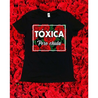 เสื้อแขนสั้น เสื้อยืดผ้าฝ้าย แขนสั้น คอกลม เสื้อเบลาส์ Toxica Pero Chula ผู้หญิงเสื้อยืด Unisex