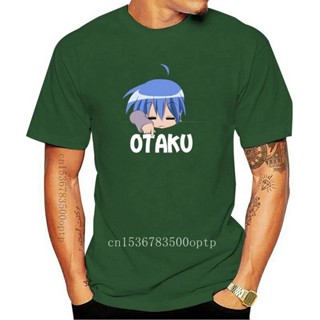 เสื้อยืดผ้าฝ้ายพิมพ์ลาย เสื้อยืด ลายการ์ตูนอนิเมะ Otaku Konata Izumi สีดํา คุณภาพสูง สไตล์ญี่ปุ่น