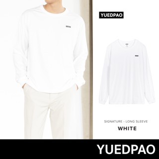 Yuedpao 🔥แท้100% ไม่ย้วย ไม่หด ไม่ต้องรีด ผ้านุ่มใส่สบายมาก เสื้อยืดเปล่า เสื้อยืดสีพื้น เสื้อแขนยาวSIGNATRE_WHITE