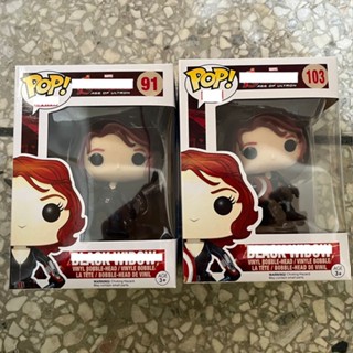 Funko POP! ไวนิล Marvel Avengers: Black Widow #91, Black Widow (พร้อมโล่) #103 ใหม่ในกล่อง