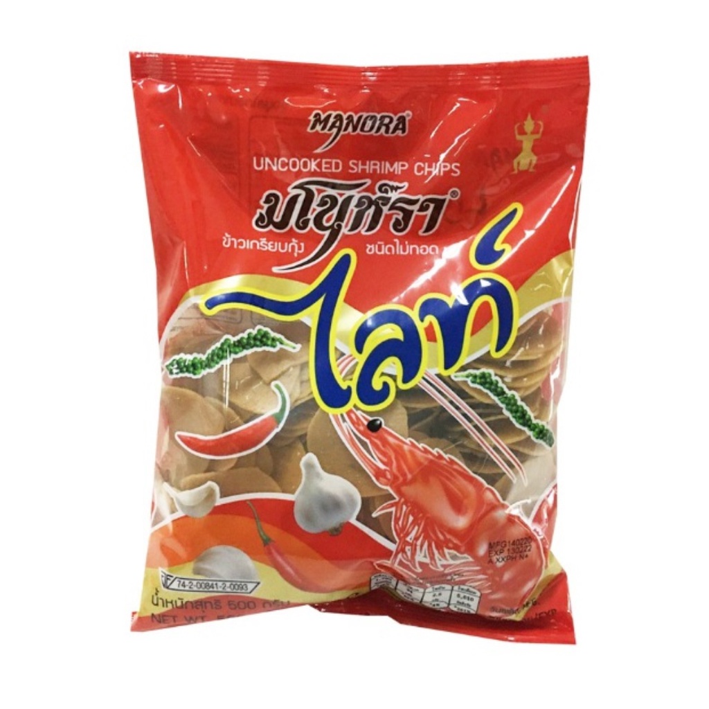 ข้าวเกรียบกุ้ง มโนห์ราไลท์ (ดิบ) 500g.  หยกออนไลน์