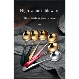 ช้อนส้อม ช้อนขนมหวาน มีดสเต็กมีสีทอง ดำ เงิน นาค ส้อน＆ส้อมเกาหลี แสตนเลส -  Dessert Stainless Spoon Fork