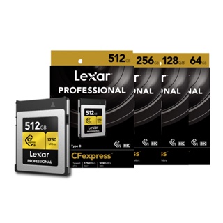 Lexar Professional Cfexpress Type B Gold Series เอสดีการ์ด รองรับภาพและวิดีโอระดับ RAW 4K/8K, PCIe Gen3x2